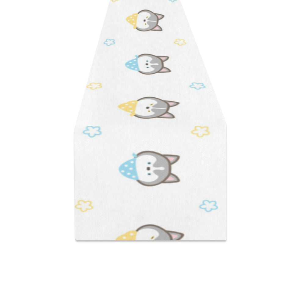 Cute Siberian Husky pattern Table Runner