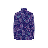 Cute owls pattern boho style ornament Women's Long Sleeve Polo Shirt