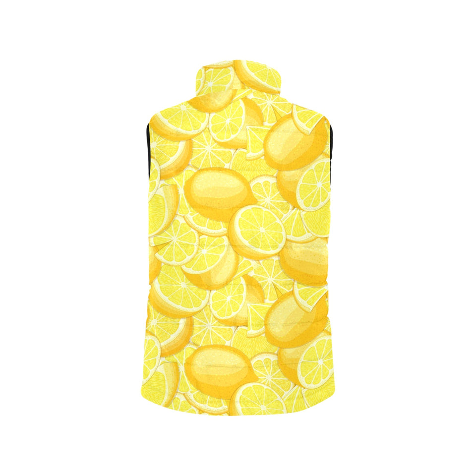 lemon pattern Men's Padded Vest