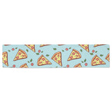 Hand drawn pizza blue background Table Runner