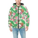 Coconut Pattern Print Design 01 Men's Padded Hooded Jacket
