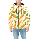 Carrot Pattern Print Design 01 Men's Padded Hooded Jacket