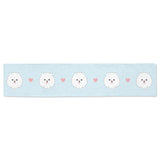 White cute pomeranian pattern Table Runner