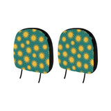 Sun green background Car Headrest Cover