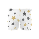 hand drawn gold black star pattern Men's Swimming Trunks