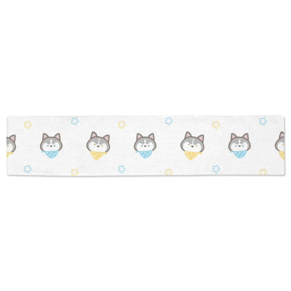Cute Siberian Husky pattern Table Runner