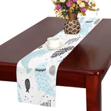 Cute dolphins Childish Style pattern Table Runner