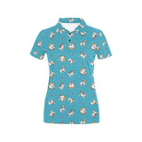 Jack Russel Pattern Print Design 03 Women's All Over Print Polo Shirt