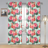 Beautiful flamingo tropical palm leaves hibiscus p Gauze Curtain