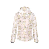 cute owl leaf Women's Padded Hooded Jacket