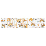 Cute dog corgi striped background pattern Table Runner