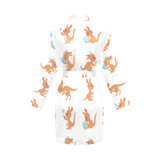 Cute Kangaroo pattern Women's Long Sleeve Belted Night Robe