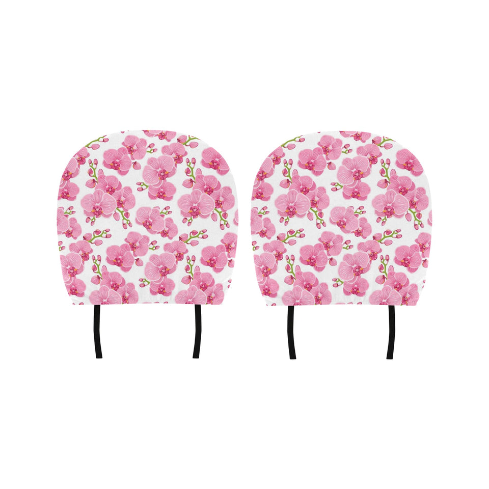 pink purple orchid pattern background Car Headrest Cover