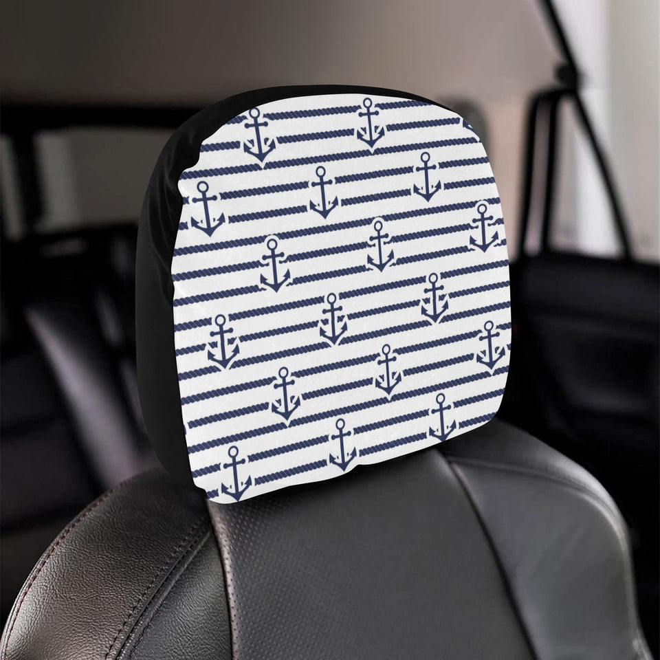 Anchor rope nautical pattern Car Headrest Cover