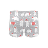 Cute polar bear christmas snow pattern Men's Swimming Trunks