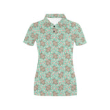 Hippopotamus Pattern Print Design 02 Women's All Over Print Polo Shirt