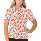 Canada Pattern Print Design 01 Women's All Over Print Polo Shirt