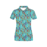 Surfboard Pattern Print Design 05 Women's All Over Print Polo Shirt