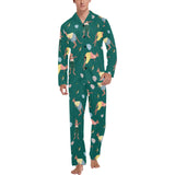 Kangaroo leaves pattern Men's Long Pajama Set