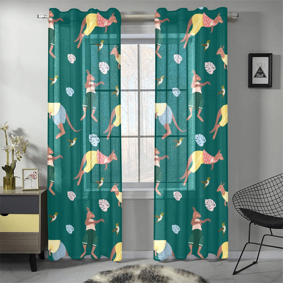 Kangaroo leaves pattern Gauze Curtain