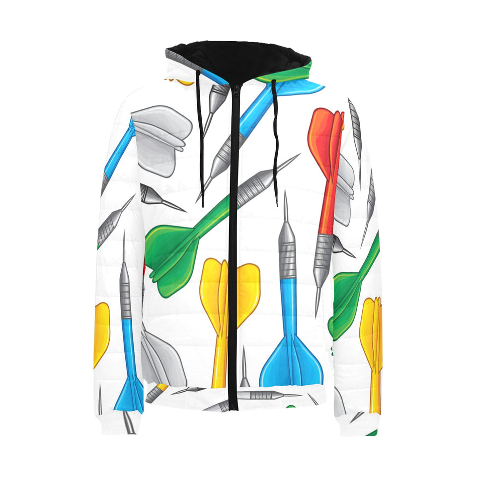 Darts Pattern Print Design 03 Men's Padded Hooded Jacket