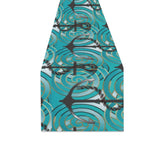 Anchor nautical green background Table Runner