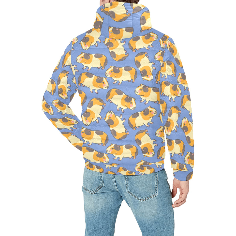 Guinea Pig Pattern Print Design 02 Men's Padded Hooded Jacket