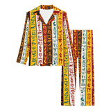 Egypt Hieroglyphics Pattern Print Design 01 Women's Long Pajama Set