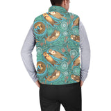 cute brown sea otters ornamental seaweed corals gr Men's Padded Vest