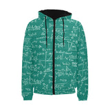 Math Pattern Print Design 01 Men's Padded Hooded Jacket