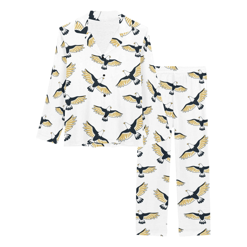 Eagle Pattern Print Design 03 Women's Long Pajama Set