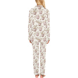 Tea pots Pattern Print Design 03 Women's Long Pajama Set