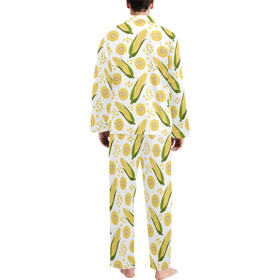 Corn Pattern Print Design 05 Men's Long Pajama Set