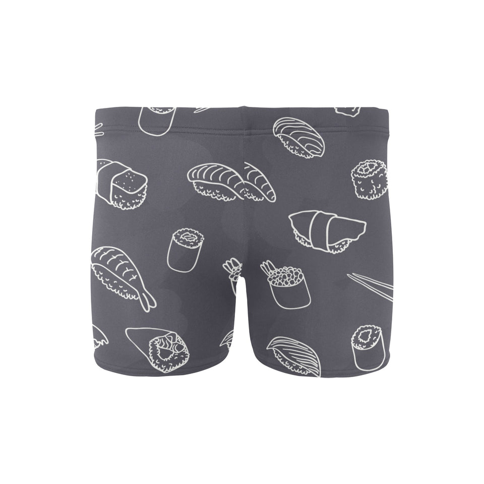 sushi pattern black background Men's Swimming Trunks