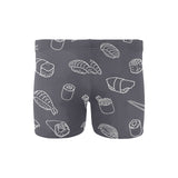 sushi pattern black background Men's Swimming Trunks