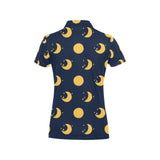 Moon star pattern Women's All Over Print Polo Shirt