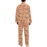 Brick Printed Pattern Print Design 04 Men's Long Pajama Set