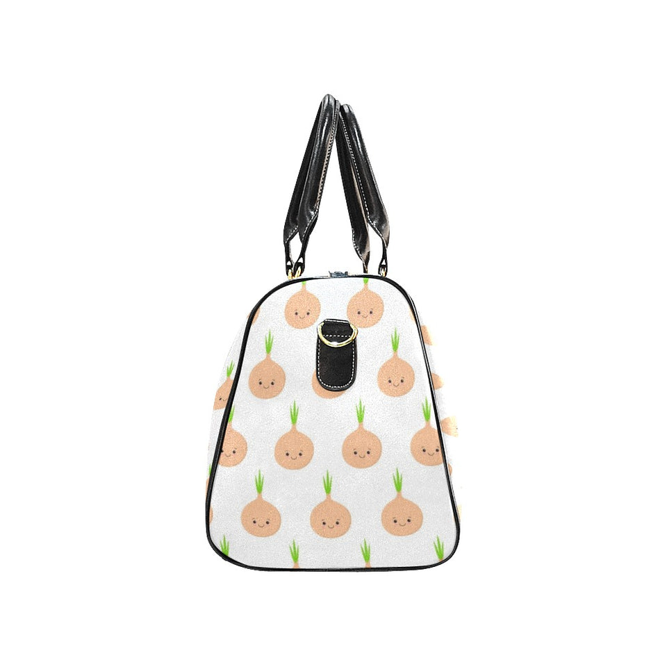 cute onions smiling faces Travel Bag