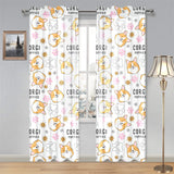 Corgi Dog Pattern Gauze Curtain