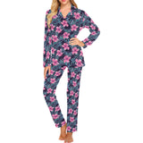Hibiscus Pattern Print Design 05 Women's Long Pajama Set