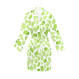 Lime design pattern Women's Long Sleeve Belted Night Robe