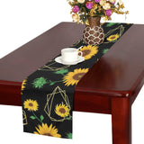 sunflower golden polygonal shapes Table Runner