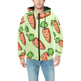Carrot Pattern Print Design 05 Men's Padded Hooded Jacket