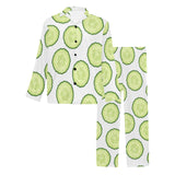Cucumber slices pattern Men's Long Pajama Set
