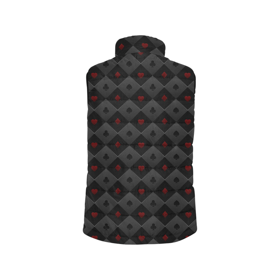 Casino Cards Suits Pattern Print Design 05 Men's Padded Vest