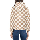 Lion Pattern Print Design 01 Women's Padded Hooded Jacket