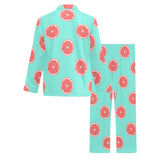 Grapefruit green background Men's Long Pajama Set