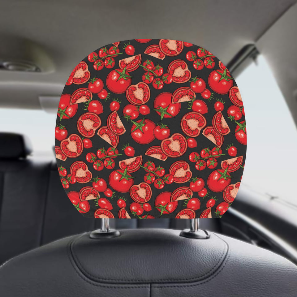Tomato black background Car Headrest Cover