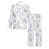 Hand painting Watercolor Lavender Men's Long Pajama Set
