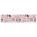 Cows milk product pink background Table Runner
